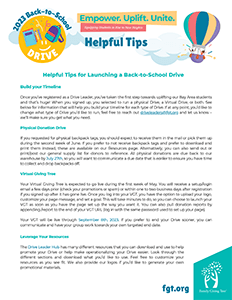 Helpful Tips for Launching a Back to School Drive
