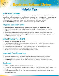 Helpful Tips for Launching a Back to School Drive
