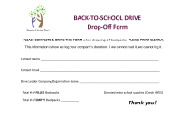 BTS Drop Off Form Single